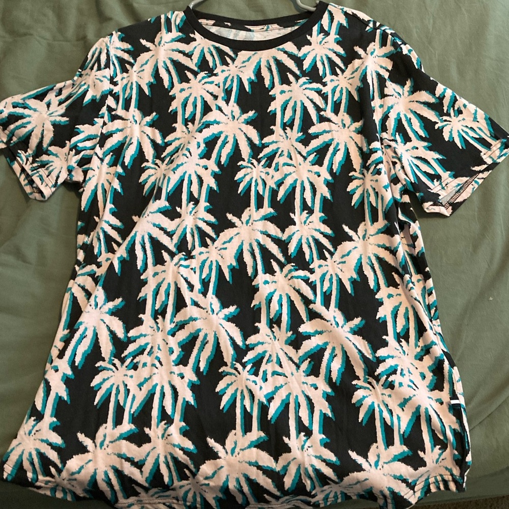Edgar Ash Pom trees/tropical style shirt.